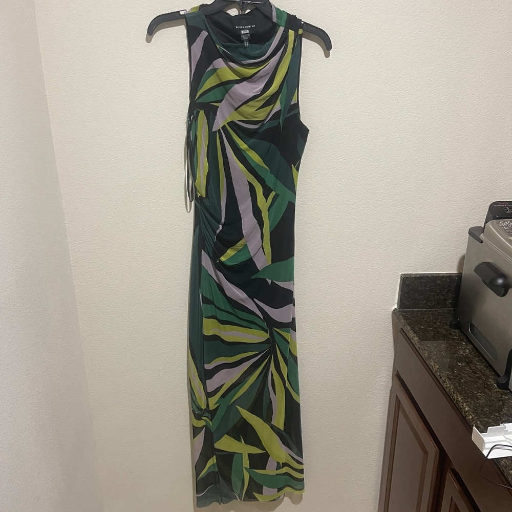 Donna Morgan Abstract Printed Mesh Midi Dress – Women’s Size 8 - Picture 8 of 11